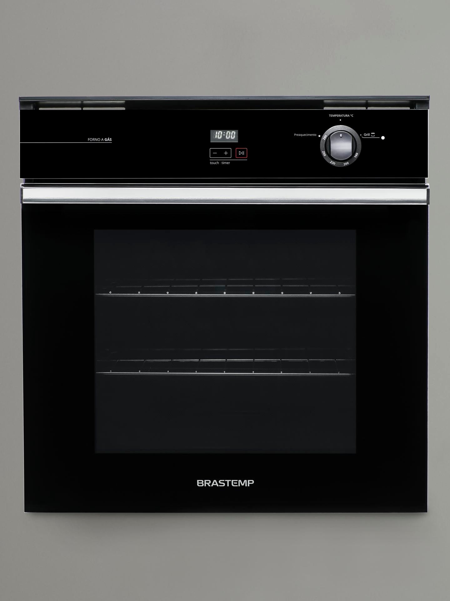 Forno de Embutir a Gás Brastemp 78L BOA84AE com Grill Timer Touch Preto 220V