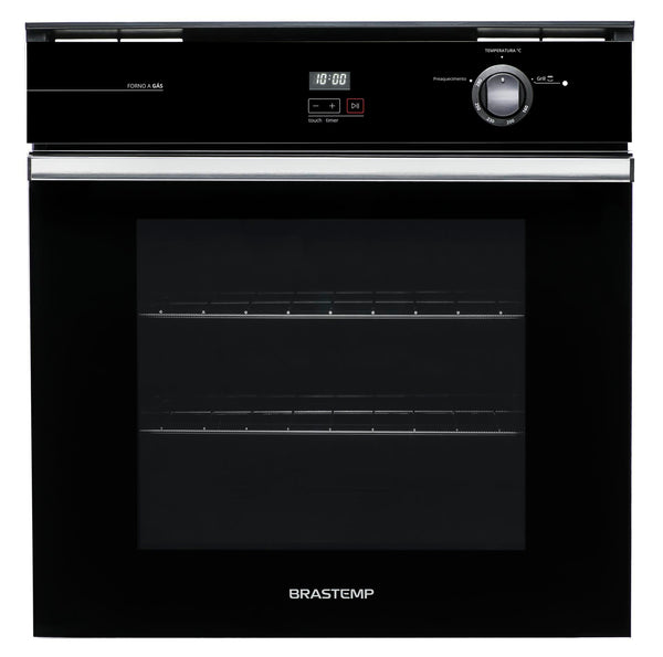 Forno de Embutir a Gás Brastemp 78L BOA84AE com Grill Timer Touch Preto 220V