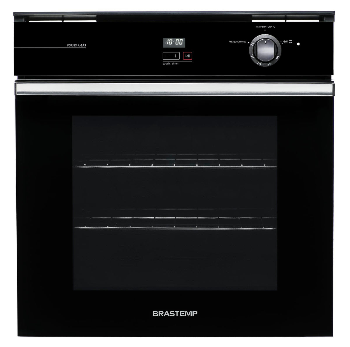 Forno de Embutir a Gás Brastemp 78L BOA84AE com Grill Timer Touch Preto 220V