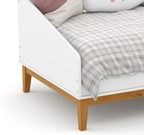 Cama Babá Nature New Matic Branco e Eco Wood
