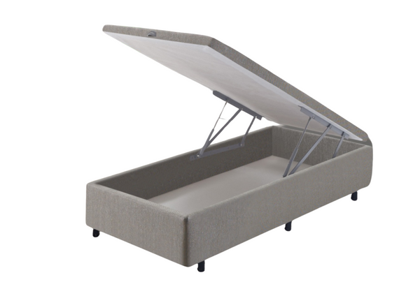Base Baú Para Colchão Ecoflex Solteiro 88x188x30cm Chumbo