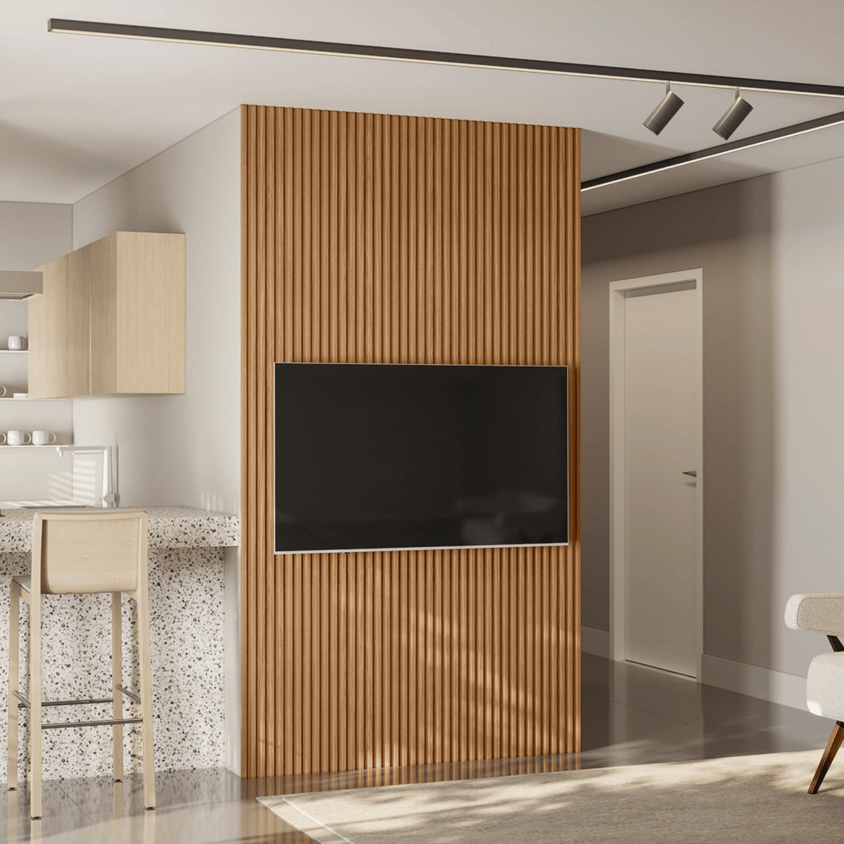 Painel Modular Ripado Linea 141cm Nature