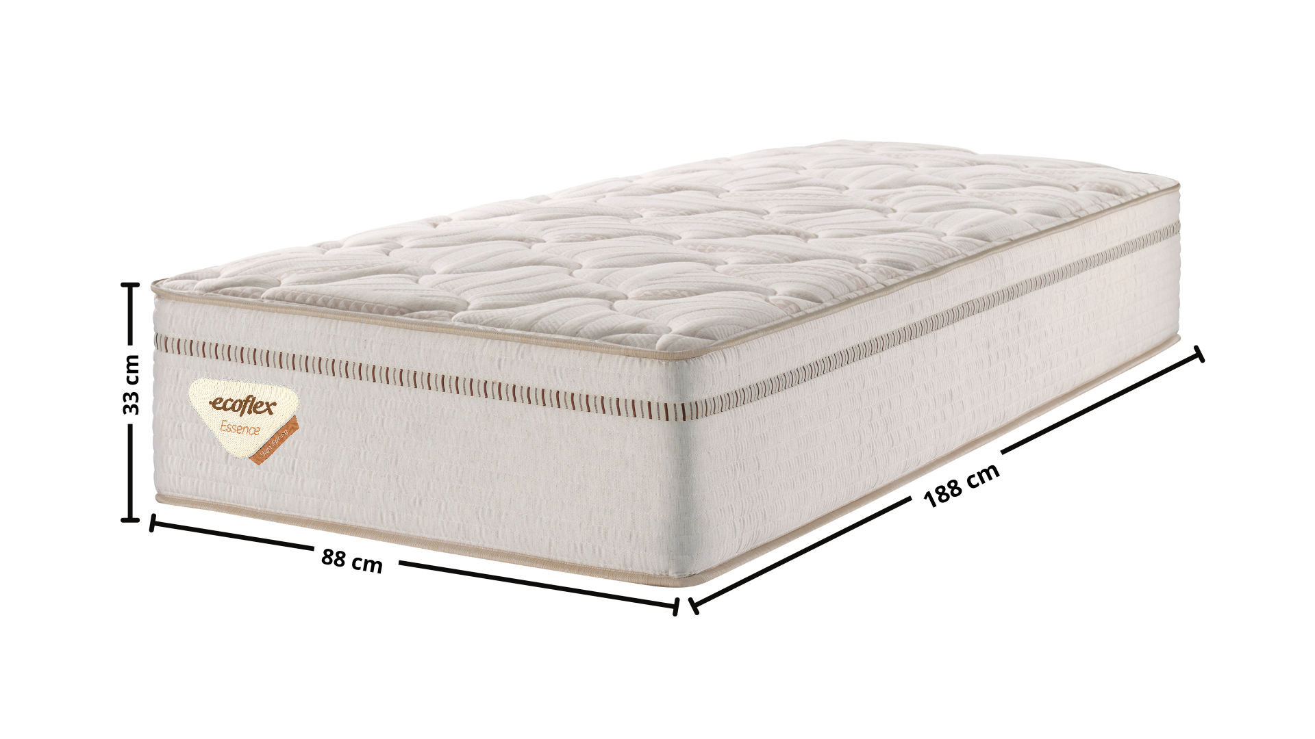 Colchão High Spring Solteiro Ecoflex 88x188x33cm Molas Superlastic Bege