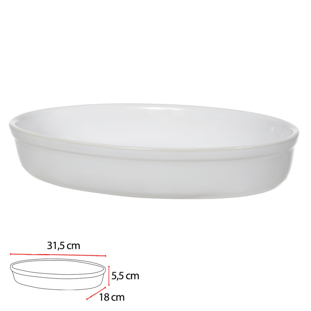 Refratário de Cerâmica Florarte 31,5cm Branco