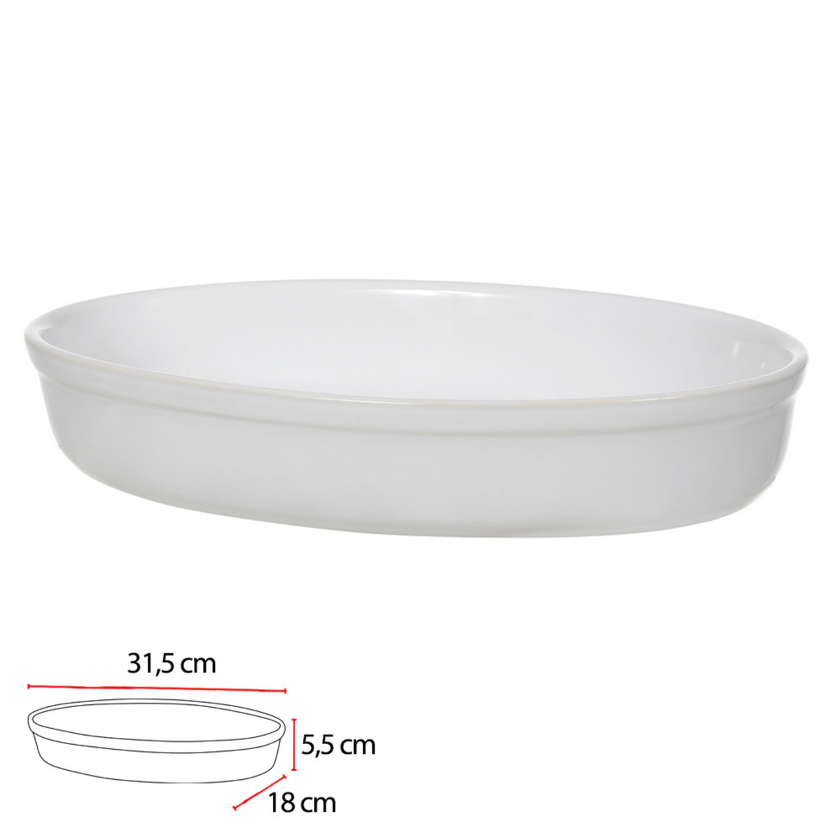Refratário de Cerâmica Florarte 31,5cm Branco