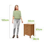 Mesa de Cabeceira Maggiore Lopas 3 Gavetas Amêndoa Clean
