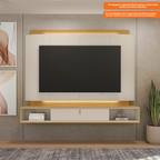 Home Painel Havana Suspenso Linea 200cm com Led  Tauari e Off White