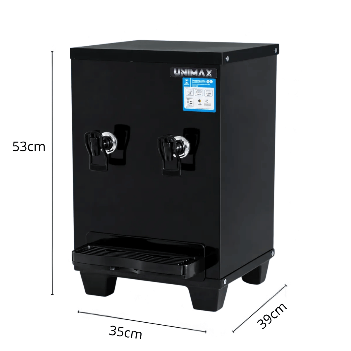 Bebedouro de Água Industrial Unimax 10L Bancada Inox Preto 220V