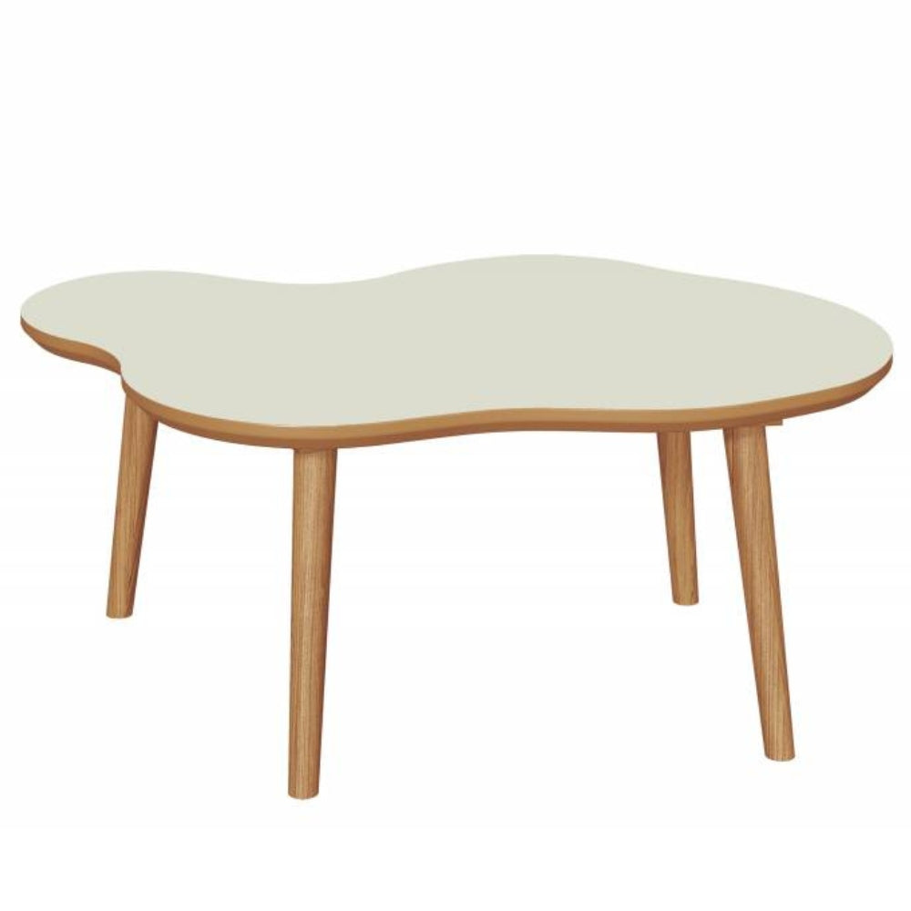 Mesa de Centro Orgânica TB616 88cm Dalla Costa Off White/Freijó