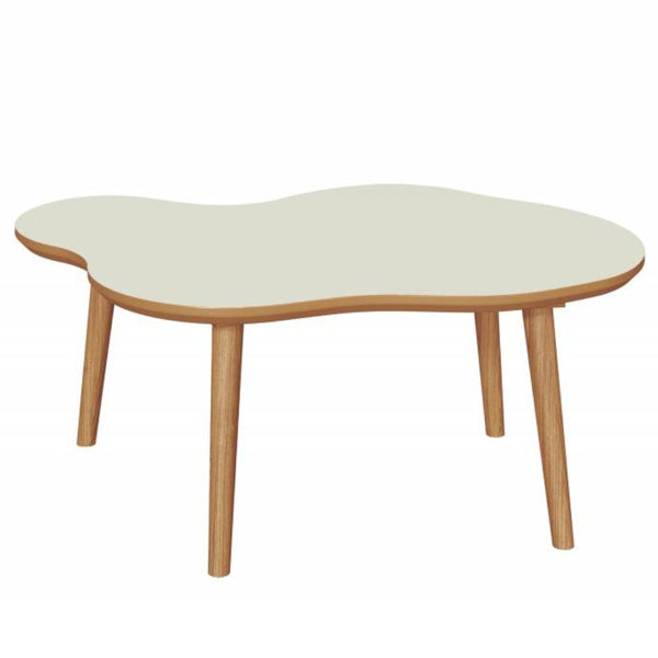 Mesa de Centro Orgânica TB616 88cm Dalla Costa Off White/Freijó