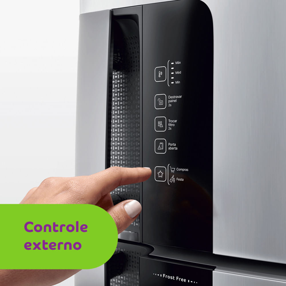 Refrigerador Consul 451L CRM56 Duplex Espaço Flex Cor Inox 220V
