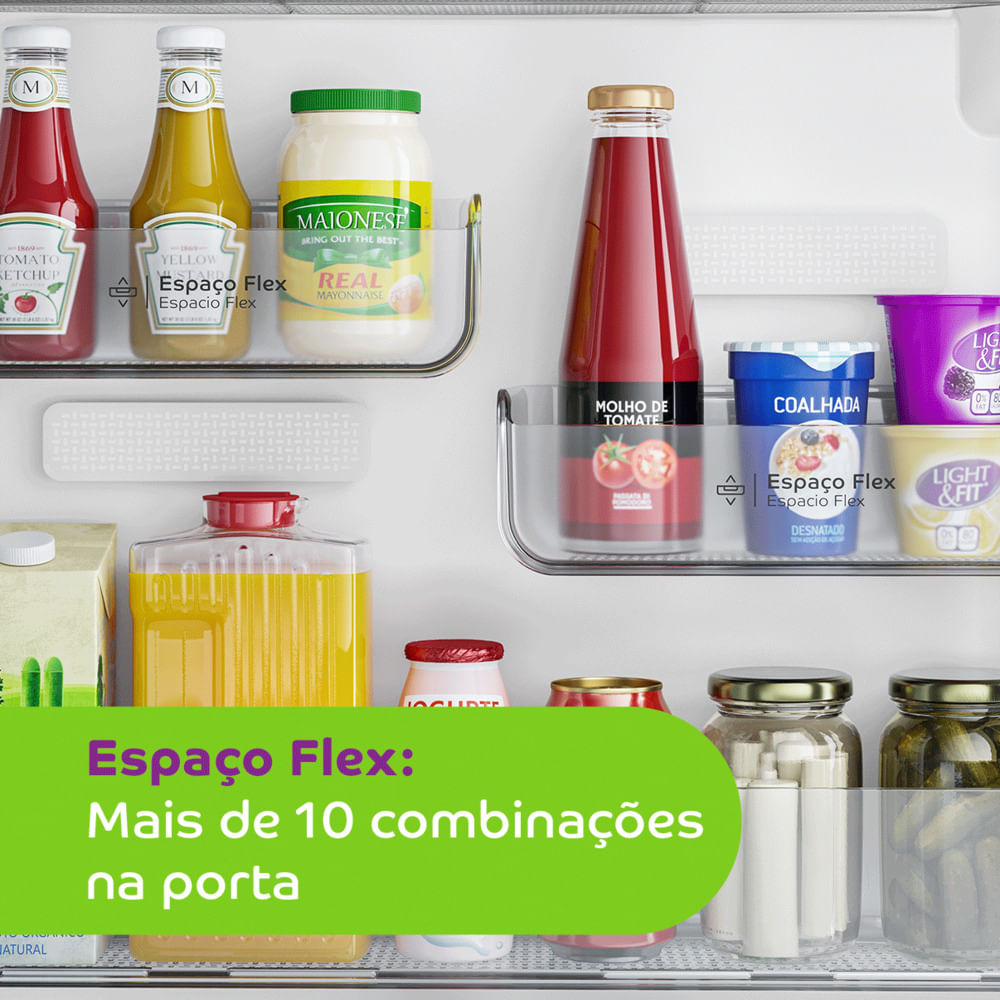 Refrigerador Consul 451L CRM56 Duplex Espaço Flex Cor Inox 220V