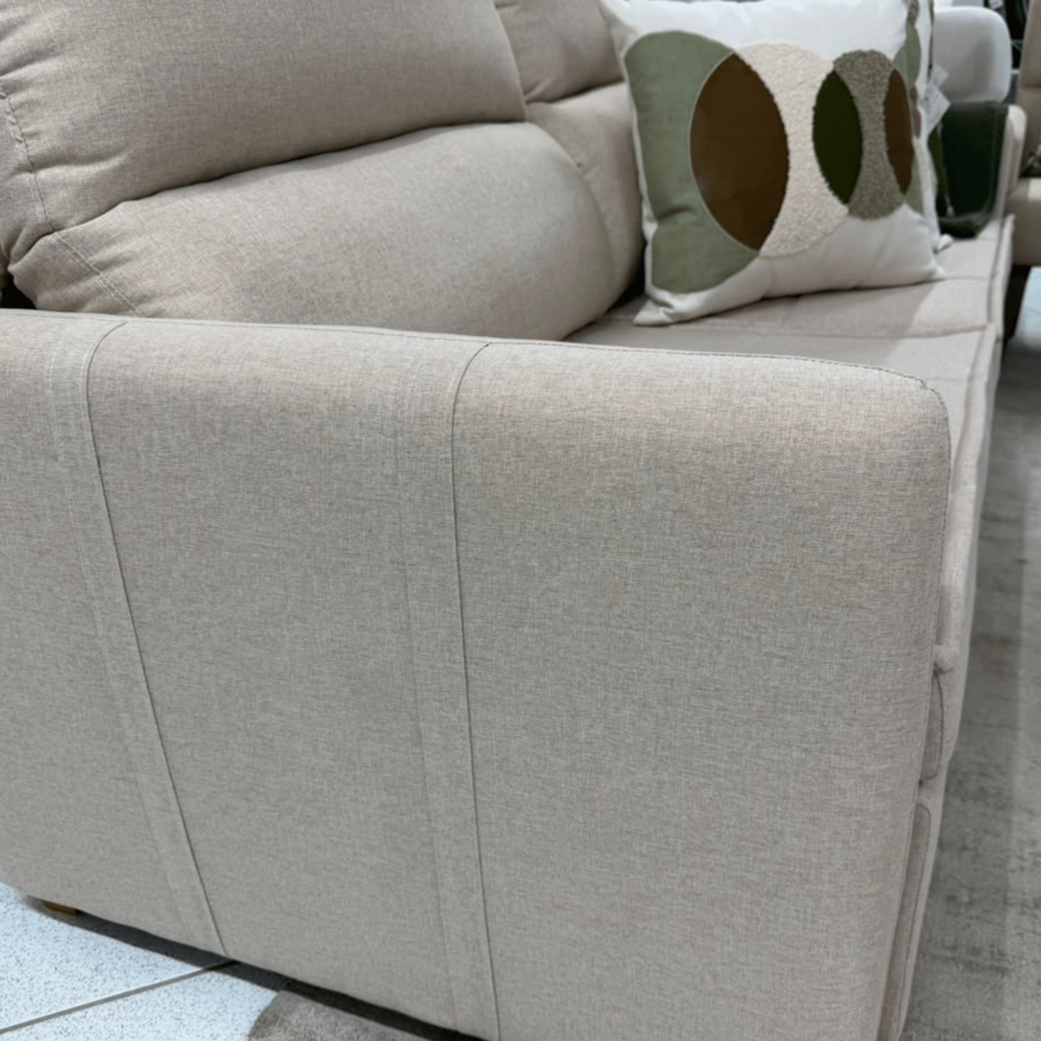 Sofá Argos 200cm Molufan 2 Assentos Retráteis com Encostos Reclináveis Linho Bege
