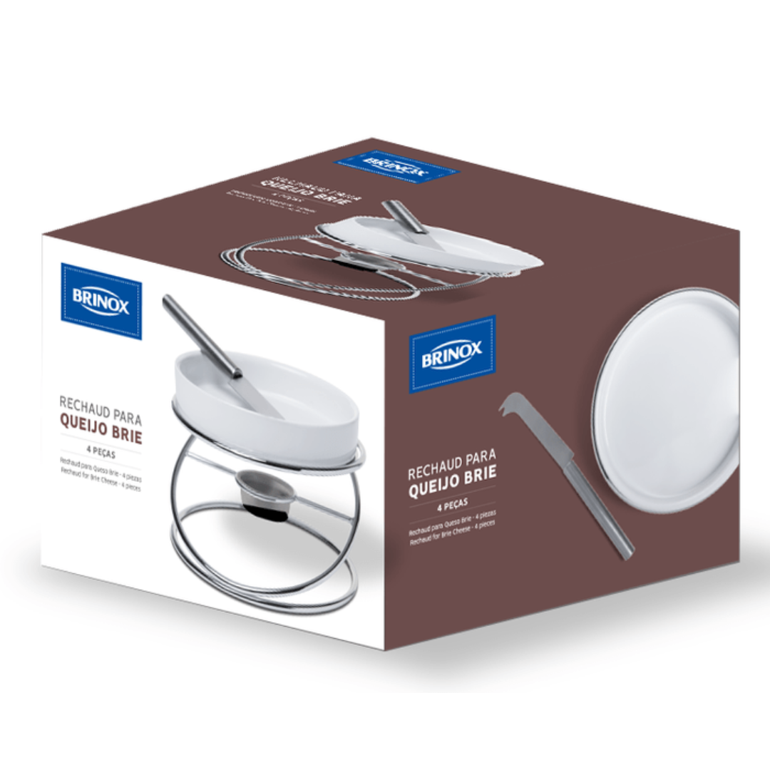 Rechaud para Queijo Brie Brinox 4 peças Branco
