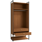 Armário Industrial Closet LI048 Kappesberg 89cm 2 Portas 2 Gavetas Canela e Preto Fosco