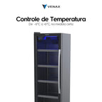 Cervejeira Expositora Venax 200L EXPVBL209 Blue Ligth  Porta Invertida Preto 220V