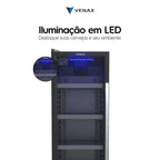 Cervejeira Expositora Venax 200L EXPVBL209 Blue Ligth  Porta Invertida Preto 220V