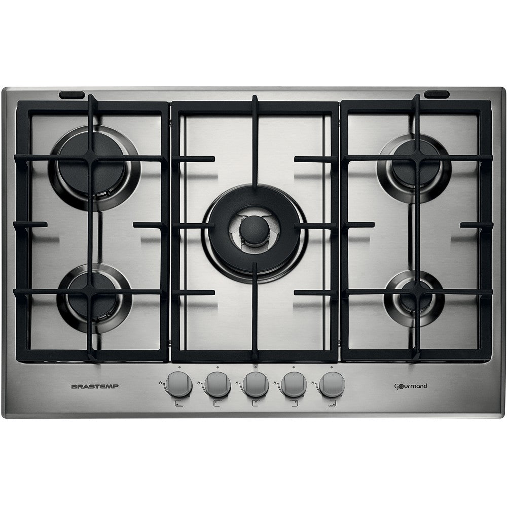 Cooktop à Gás Brastemp 5 Bocas Gourmand BDK75DR Inox 220V