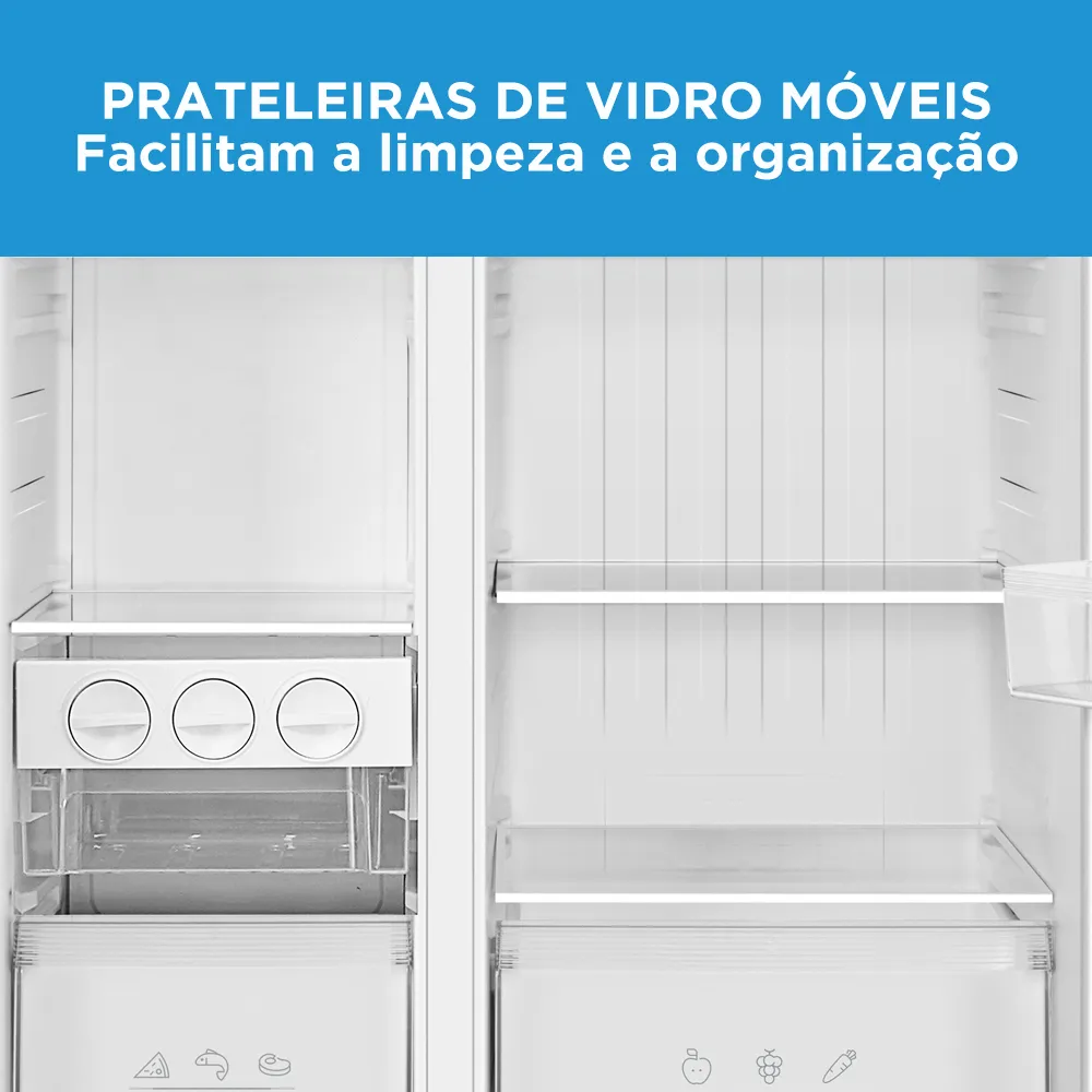 Refrigerador Midea 511L Side By Side Inverter Smart Inox 220V