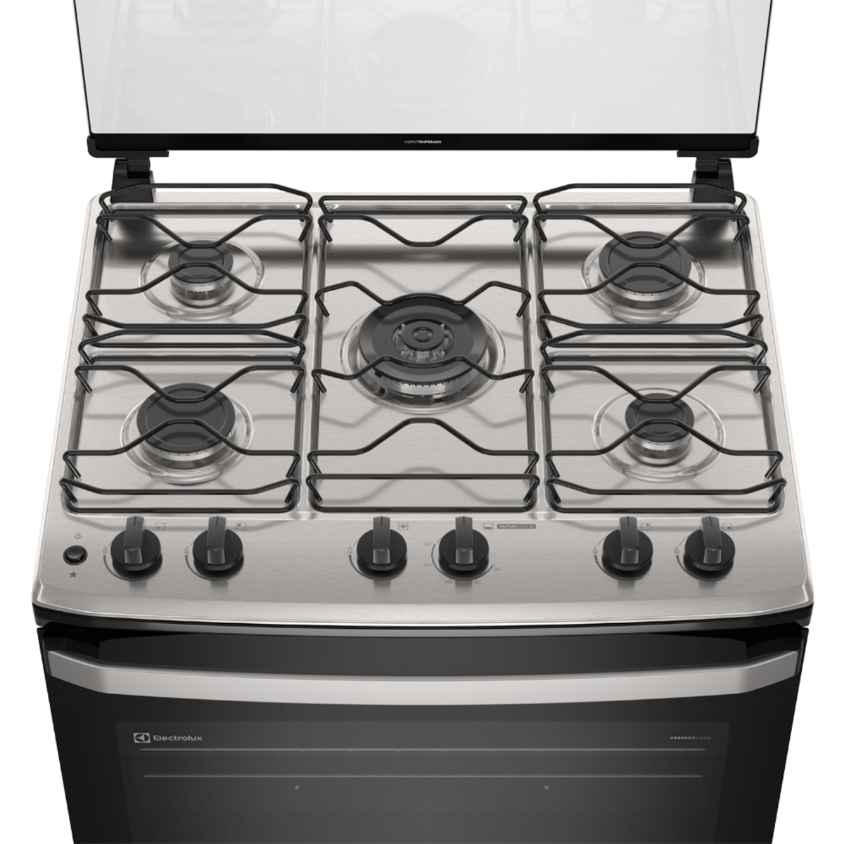 Fogão 5 Bocas Electrolux Efficient FE5IW Piso Mesa de Inox PerfectCook e VaporBake Branco Bivolt