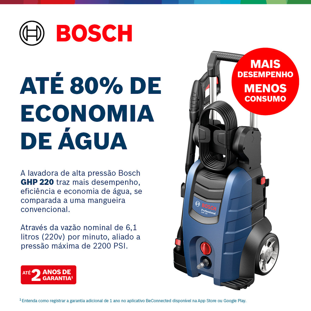 Lavadora de Alta Pressão Bosch GHP 220 Motor de Indução 2200 PSI 220V