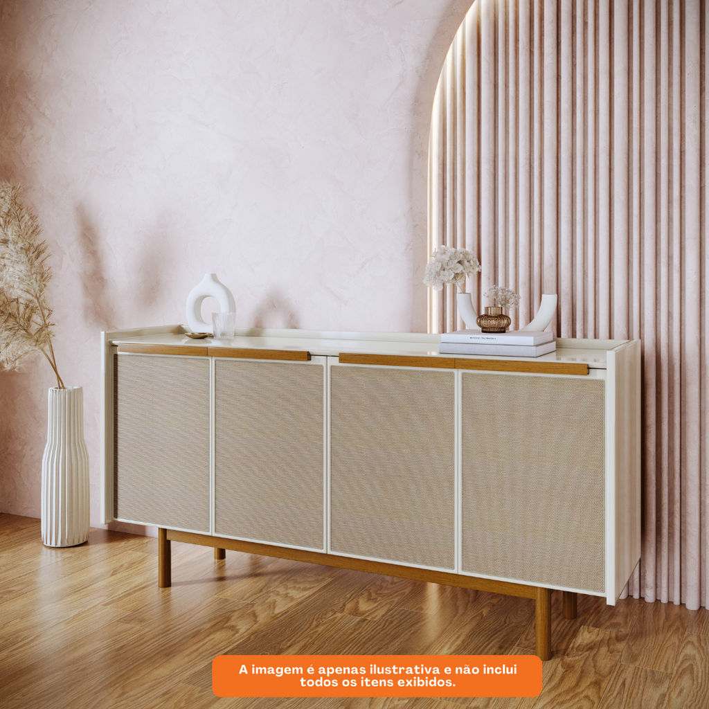 Balcão Buffet Dune Imcal 180cm 4 Portas Off White