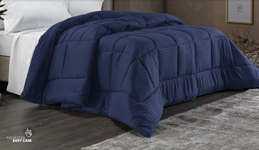 Edredom Solteiro Altenburg Toque Acetinado Pluma 170x240cm  Azul Diamante