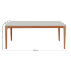 Mesa Retangular Betina Artsoli 160x90cm Tampo de Vidro Off White