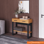 Aparador Industrial Dalla Costa 89cm 2 Gavetas F31 Freijó e Preto
