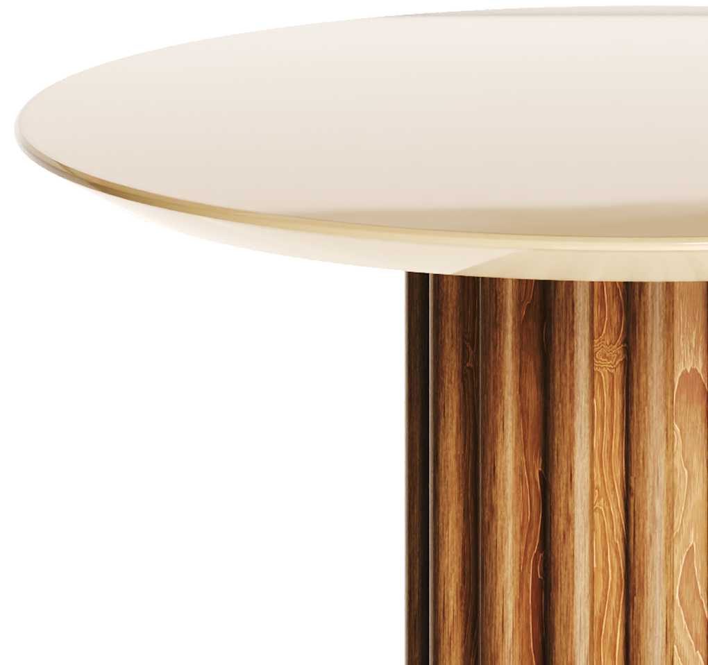 Mesa Lateral Living Redonda Imcal 56x43 Off White