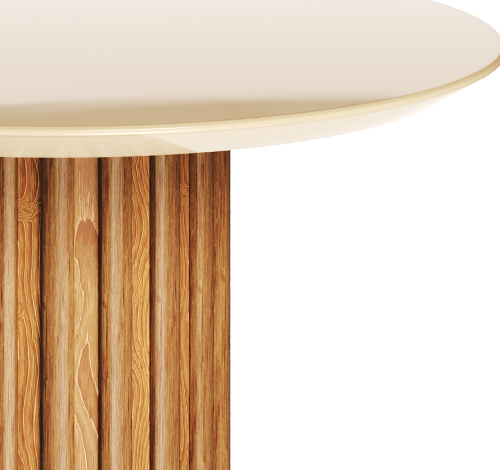 Mesa Lateral Living Redonda Imcal 56x43 Off White