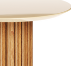 Mesa Lateral Living Redonda Imcal 56x43 Off White