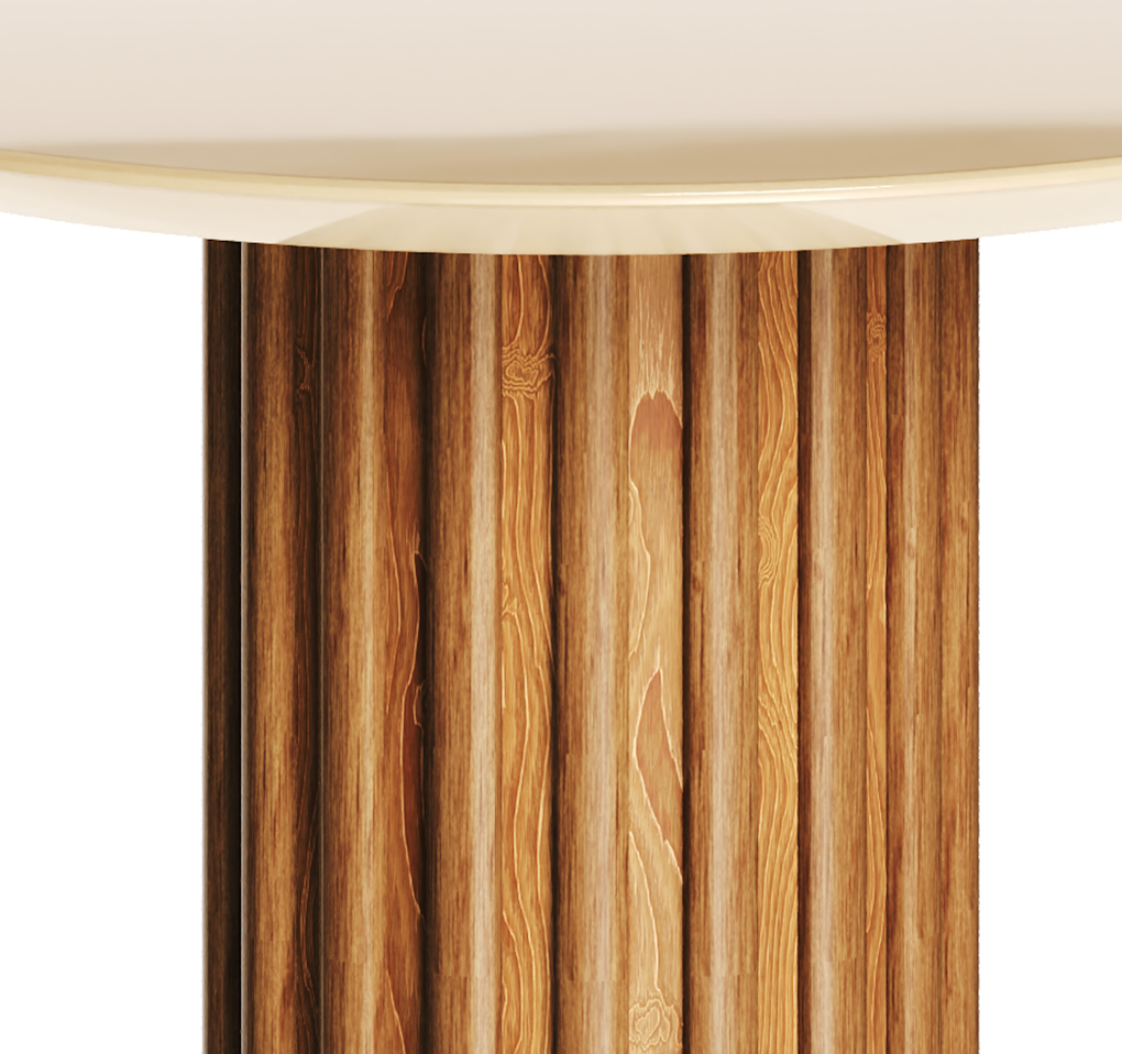 Mesa Lateral Living Redonda Imcal 56x43 Off White