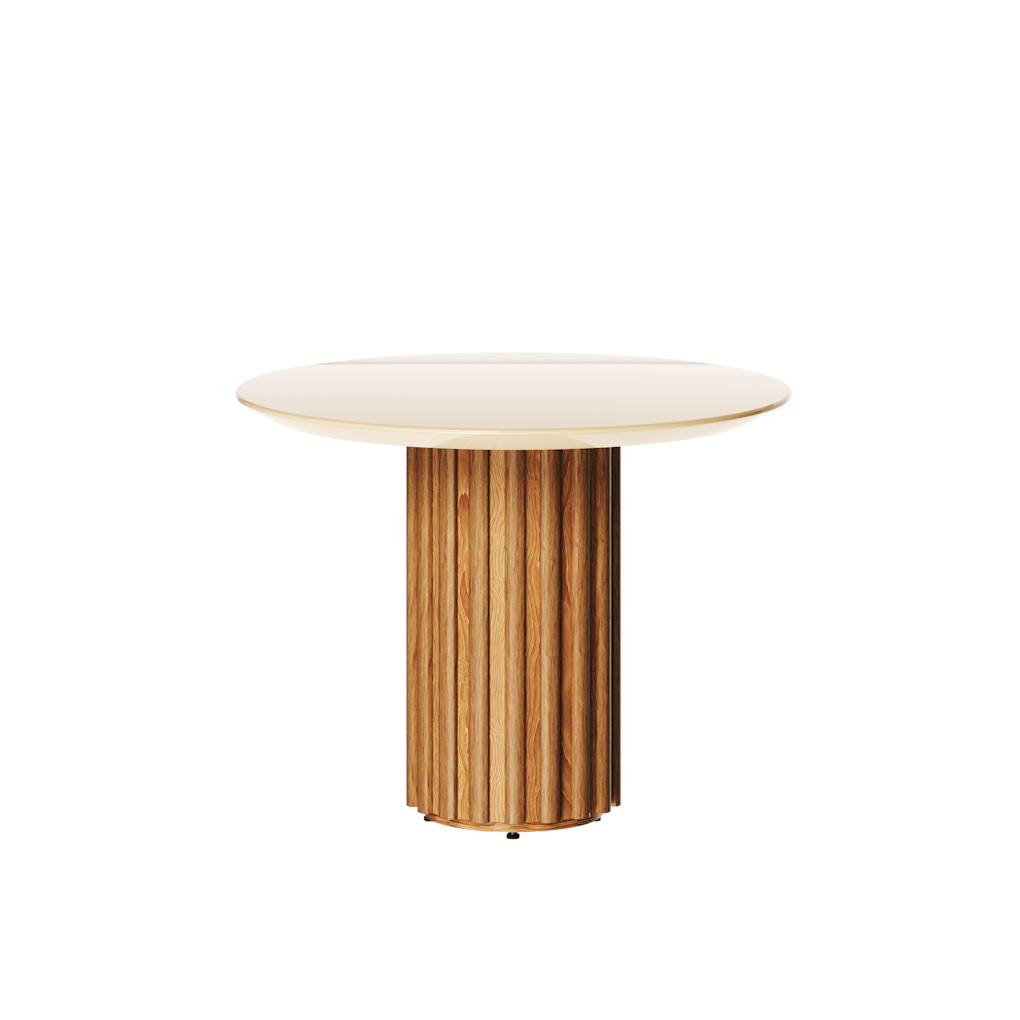 Mesa Lateral Living Redonda Imcal 56x43 Off White