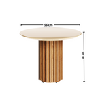 Mesa Lateral Living Redonda Imcal 56x43 Off White
