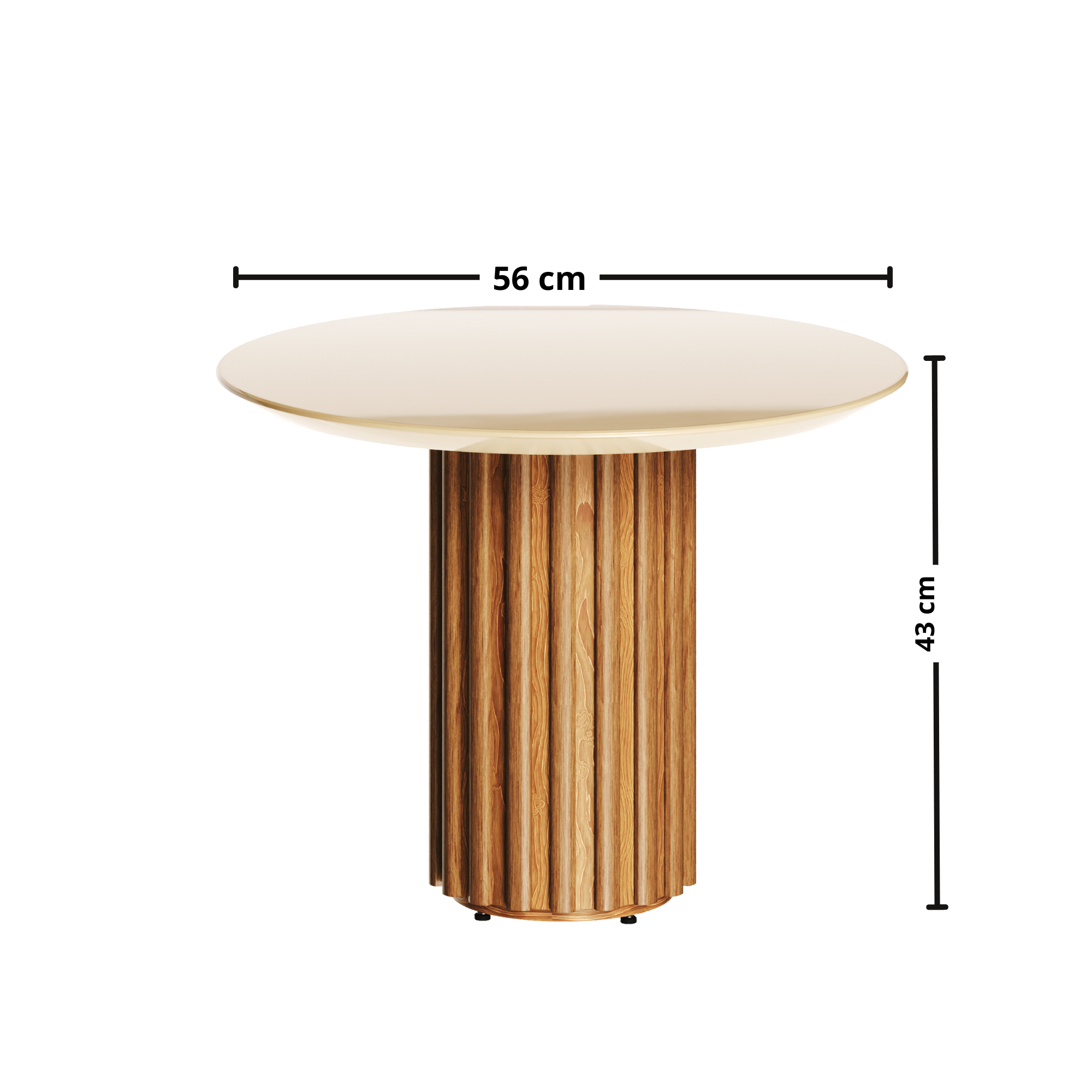 Mesa Lateral Living Redonda Imcal 56x43 Off White
