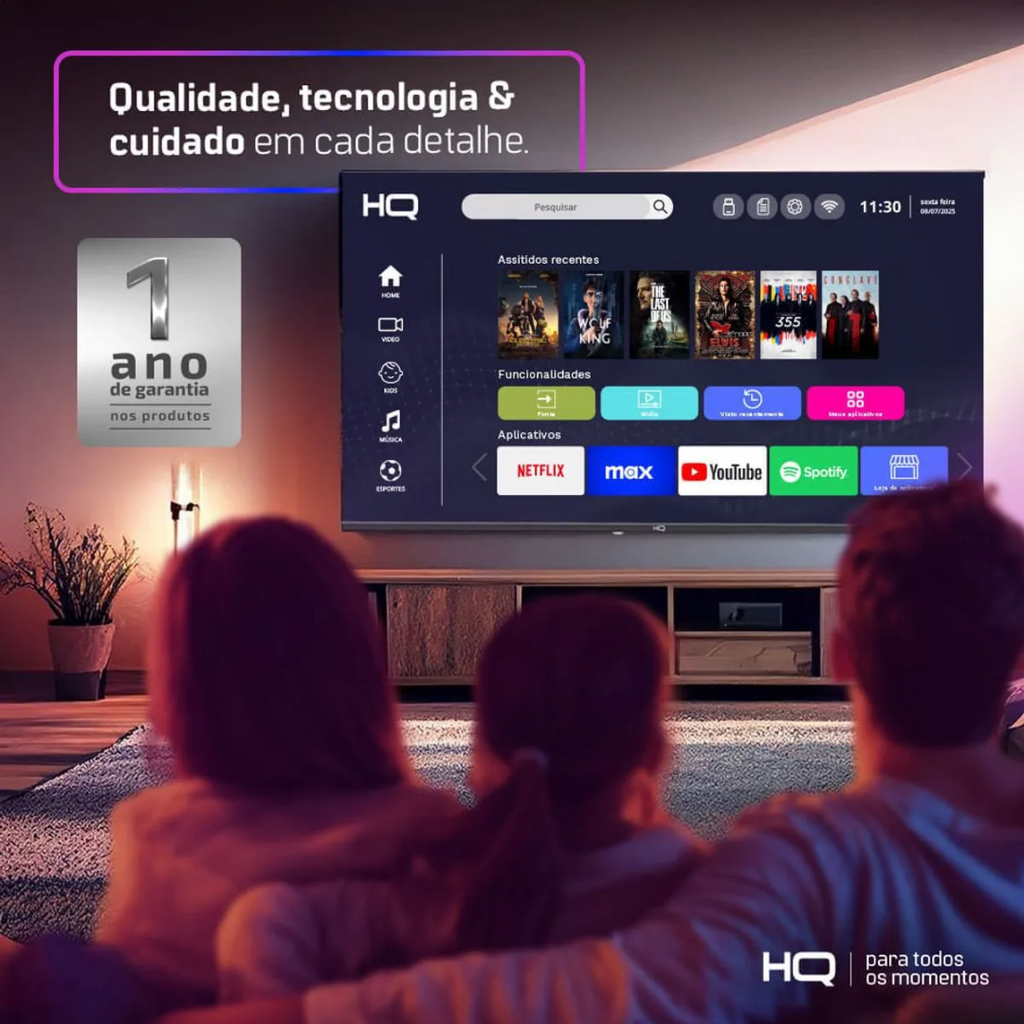 Smart TV LED 32" HD HQ Frameless Slim Android Bivolt