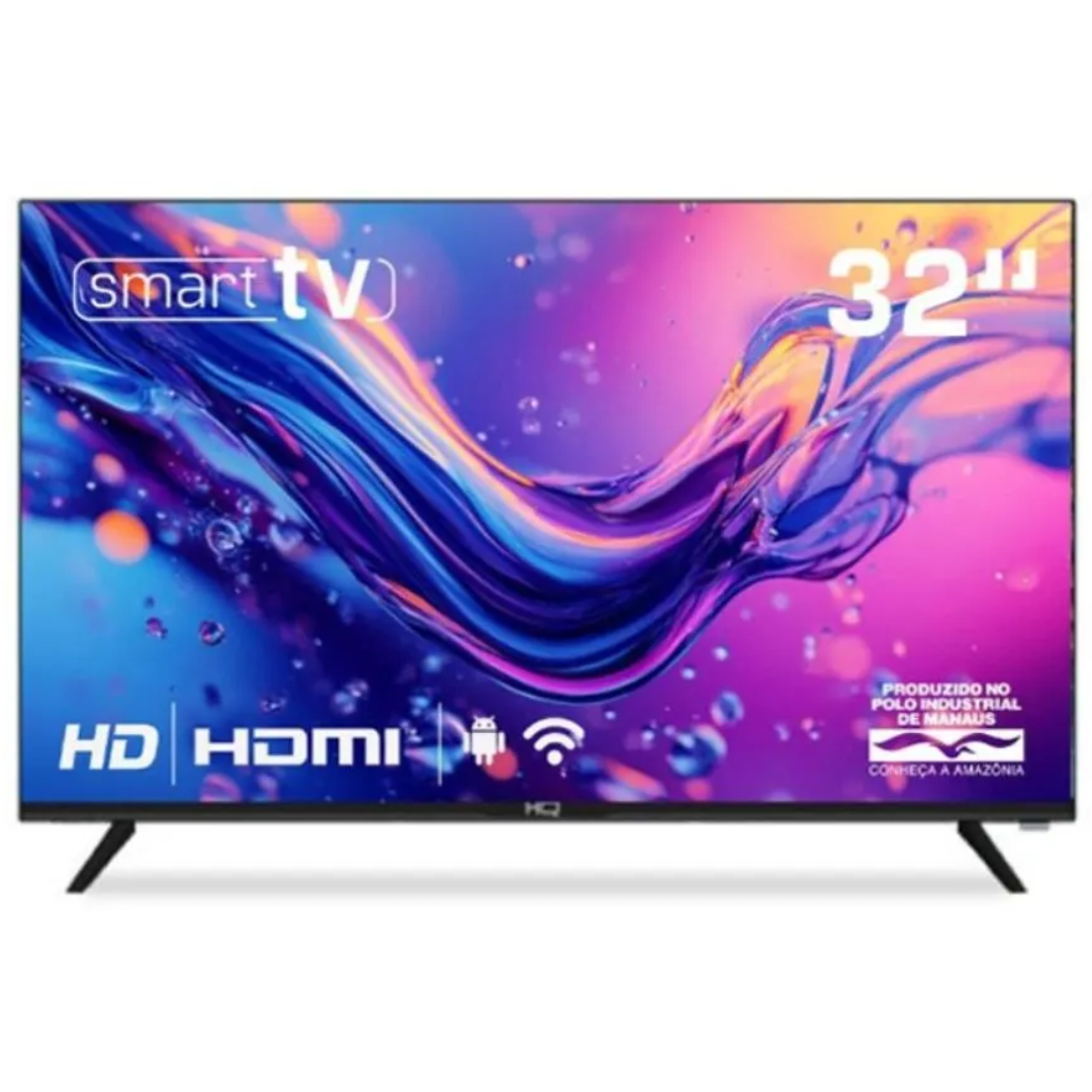 Smart TV LED 32" HD HQ Frameless Slim Android Bivolt