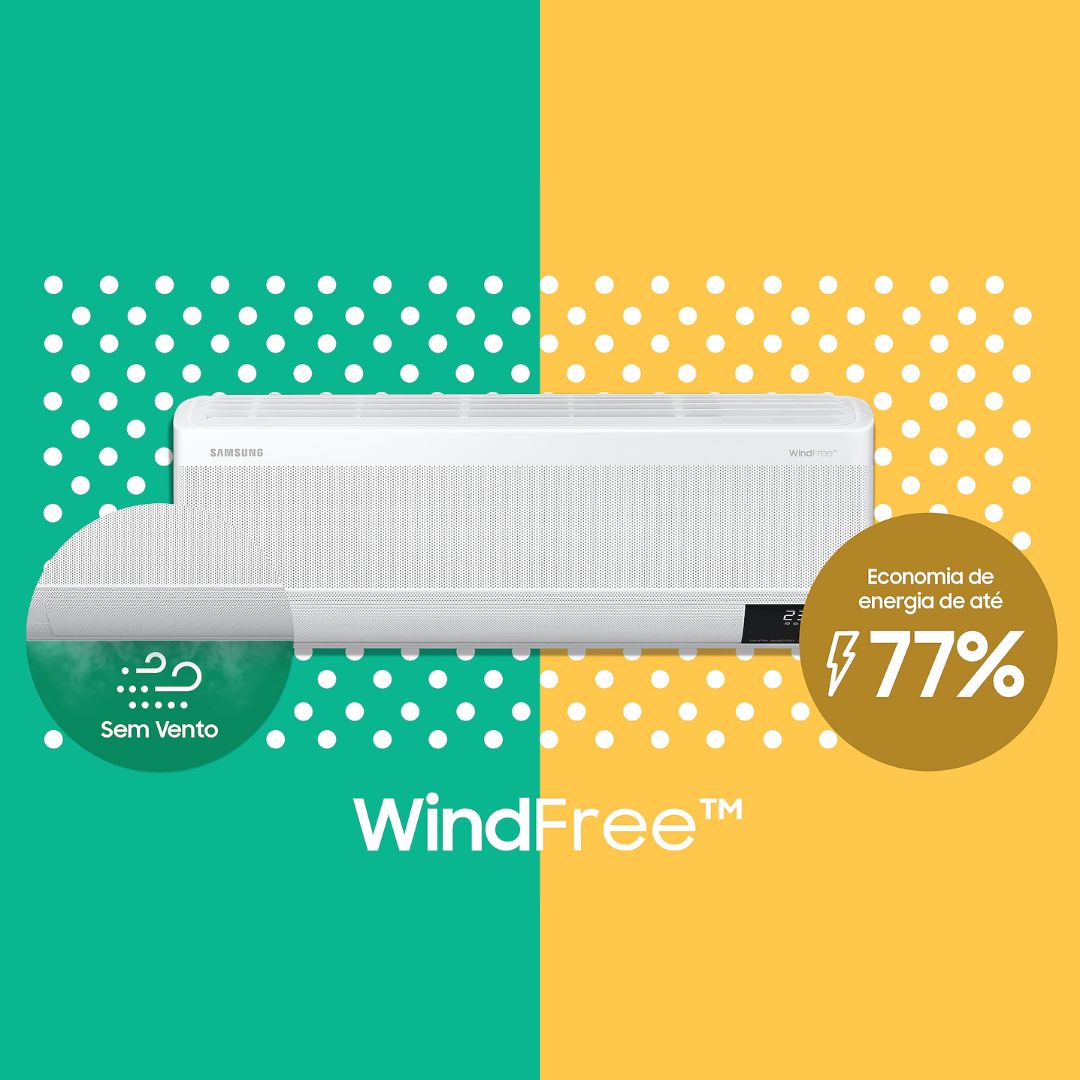 Ar-Condicionado Split Inverter Samsung 22000 BTUs WindFree Sem Vento Frio 220V