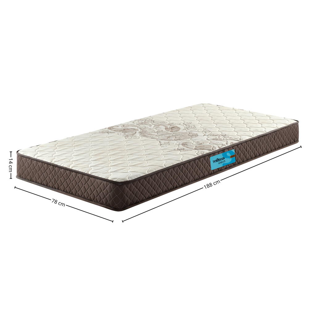 Colchão Espuma Ecoline D-33 Ecoflex Solteiro 78x188x14cm Marrom