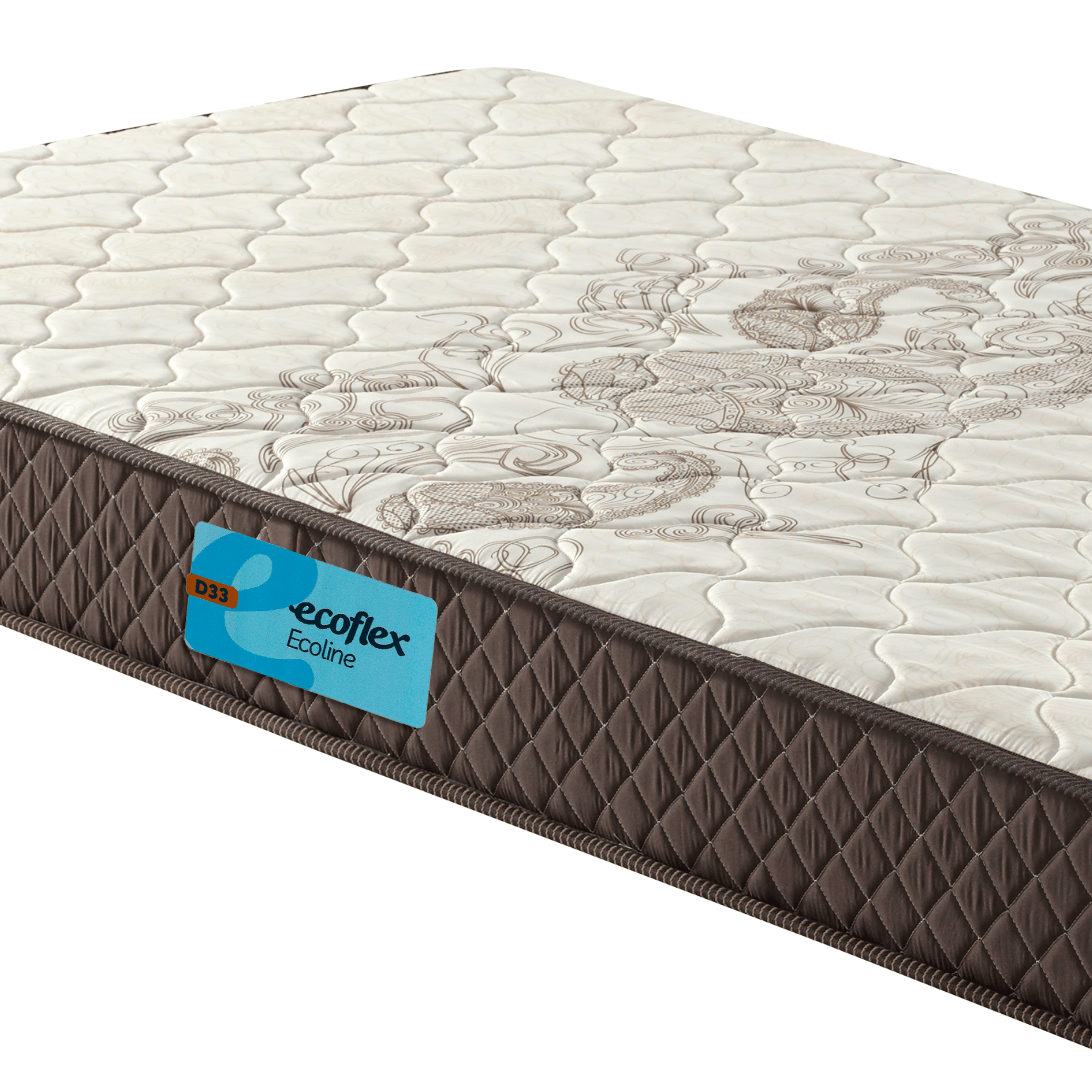 Colchão Espuma Ecoline D-33 Ecoflex Solteiro 78x188x14cm Marrom
