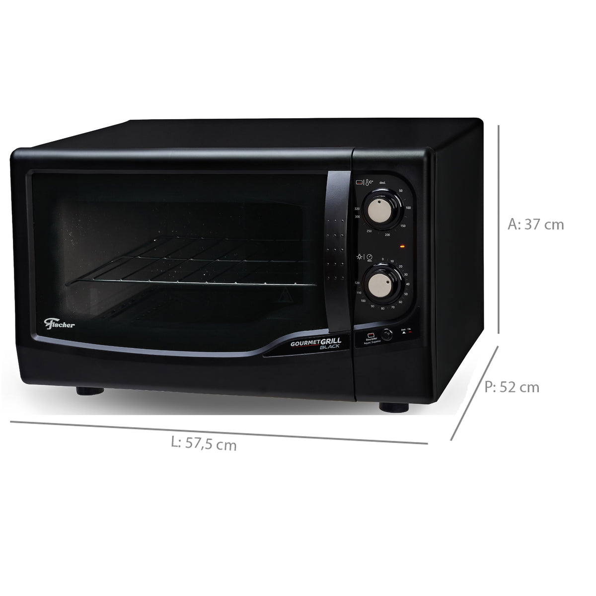 Forno Elétrico de Bancada Fischer 44L Gourmet com Grill Preto 220V