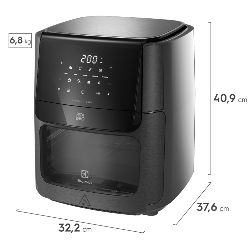 Fritadeira Elétrica Sem Óleo AirFryer 12L Electrolux Experience por Rita Lobo Grafite 220V