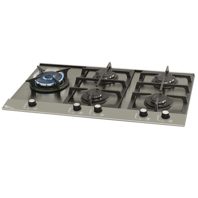 Cooktop à Gás Fischer 5 Bocas Platinium Prime Tripla chama Trempe em Ferro Fundido 19784-51515 Bivolt