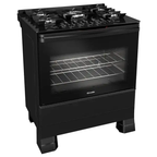 Fogão 5 bocas Mueller MFV5BF com Mesa de Vidro e Grades de Ferro Fundido Preto 220V
