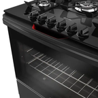 Fogão 5 bocas Mueller MFV5BF com Mesa de Vidro e Grades de Ferro Fundido Preto 220V