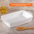 Refratário de Porcelana Coliseu Basic com Alça Branco