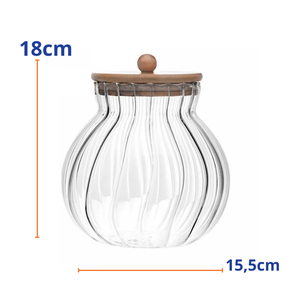 Pote Hermético de Vidro  Rojemac Classic com Tampa de Bambu 1,5L