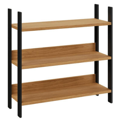 Estante E106 Dalla Costa 93cm 3 Prateleiras 100% MDF Preto e Freijó