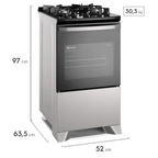 Fogão 4 Bocas Electrolux Efficient FE4GG Piso Mesa de Vidro Tripla Chama PerfectCook Cinza Bivolt